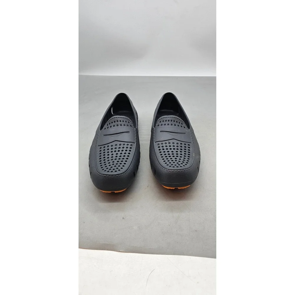 Floafers Mens Country Club Driver Waterproof EVA Penny Loafers Black Orange 12